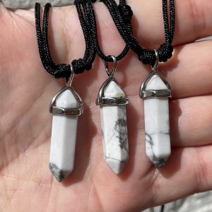 howlite double terminated pendants
