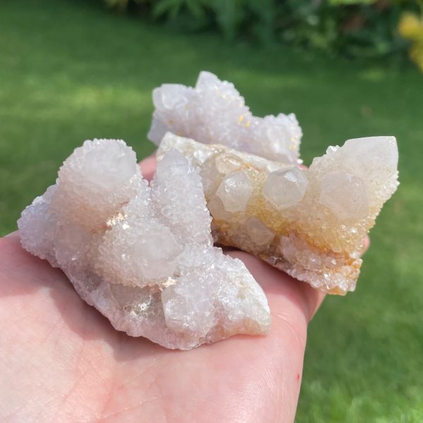 white and citrine spirit quartz specimens