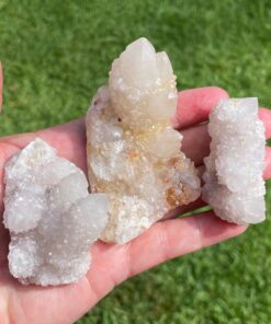 white and citrine spirit quartz points and clusters from South Africa