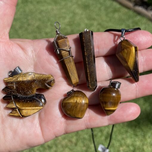 buy tiger's eye point pendant from South Africa in Sydney NSW Australia