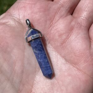 925 silver Sodalite Pendant in double terminated point form