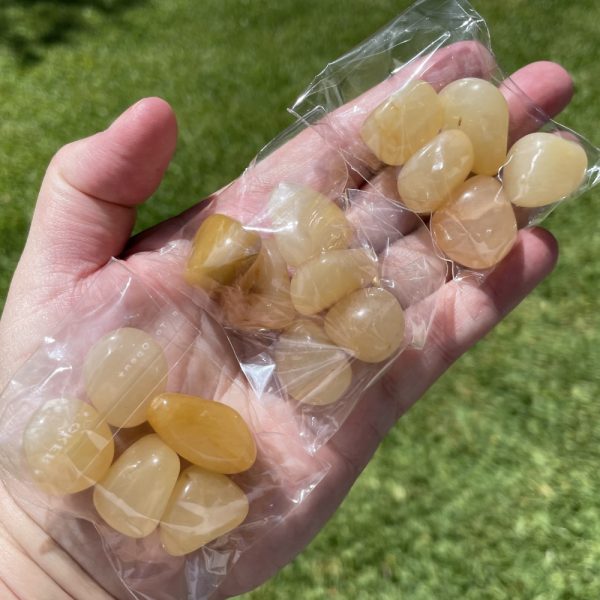 bag of golden quartz tumbles