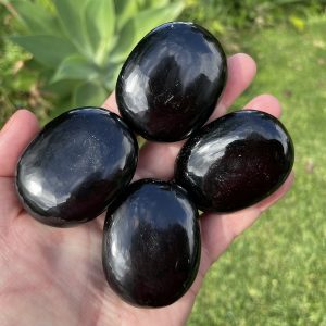 black obsidian polished crystals