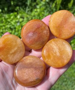 Golden Quartz worry stone from India
