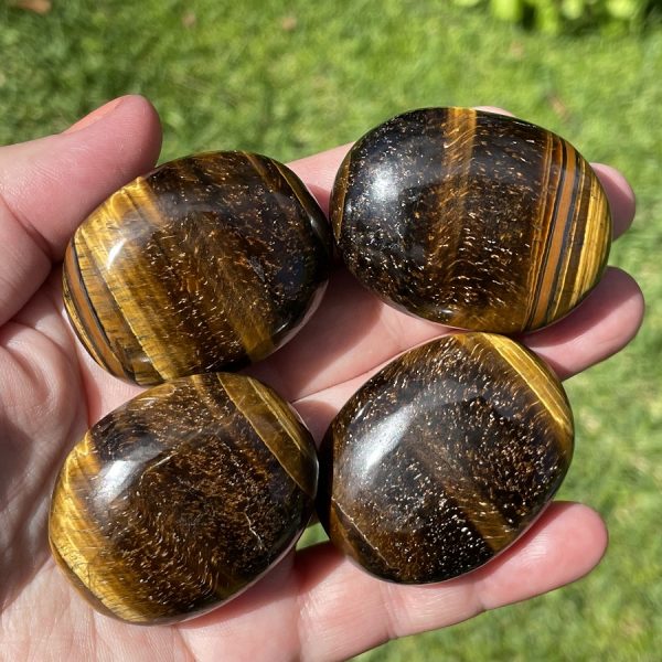 tiger's eye palm stones from South Africa