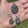 Turritella Jasper Earrings and Pendant in sterling silver