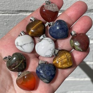crystal heart pendants