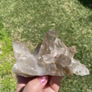 natural smoky quartz crystal cluster