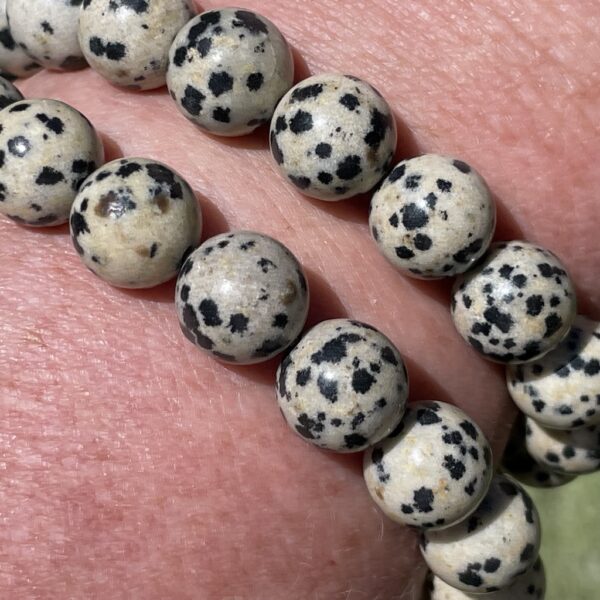 Dalmatian stone bracelets in round beads