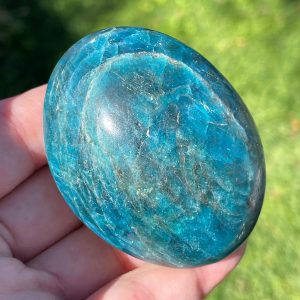 blue apatite pebble from Madagascar