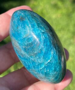 blue apatite palm stone