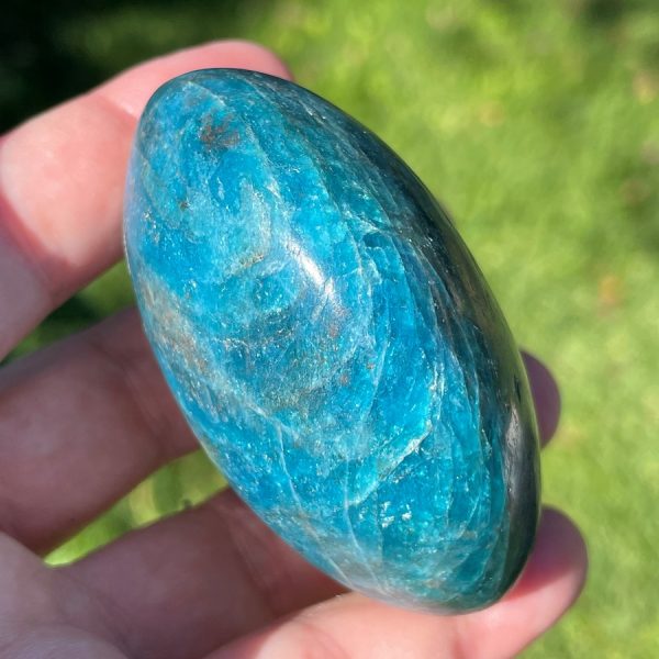 blue apatite palm stone