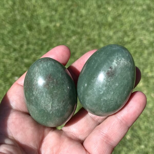 green aventurine polished crystal in egg shape
