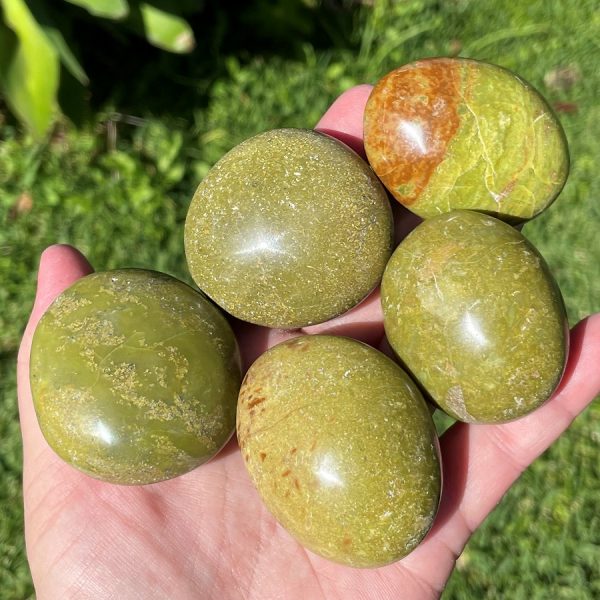 green opal palm stones