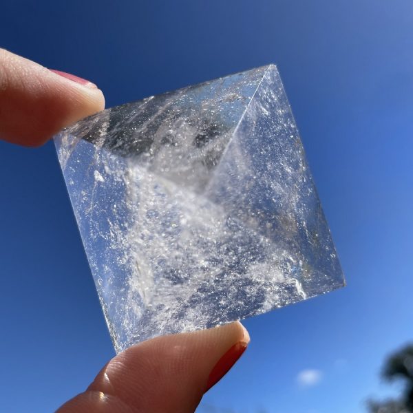 LEFT - clear quartz pyramid