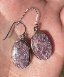 charoite earrings in 925 silver from Russia