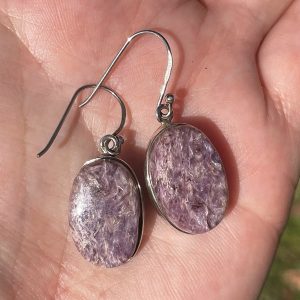charoite earrings in 925 silver from Russia