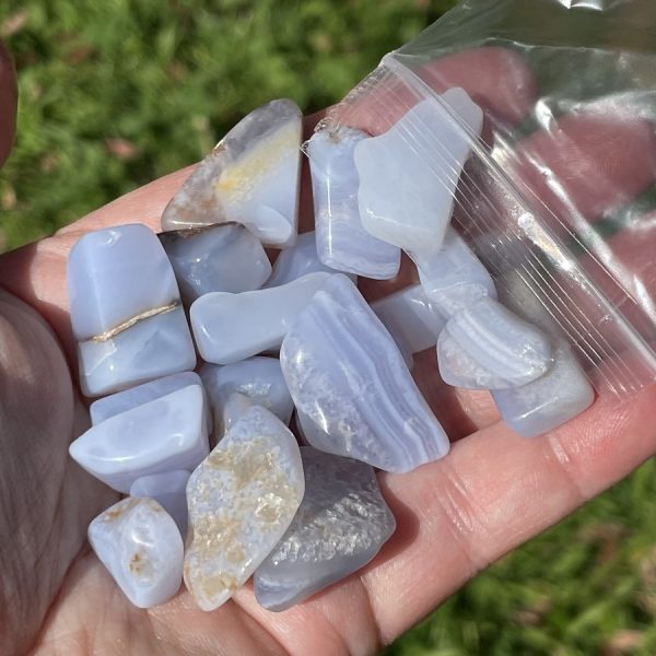 bag of blue lace agate