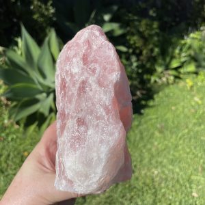 rose quartz cut base rough from Brazil