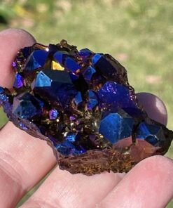 aura quartz cluster - cobalt from USA
