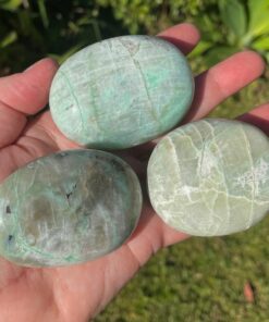 green moonstone pebbles