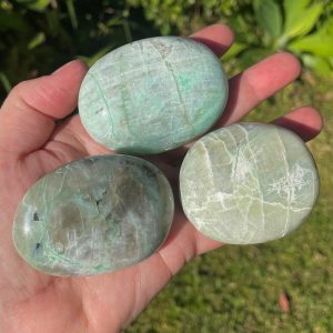 green moonstone pebbles