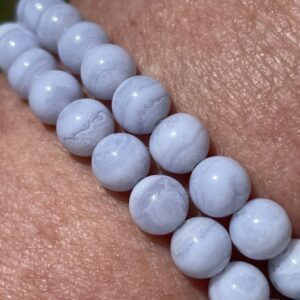 Blue Lace Agate round bead bracelets
