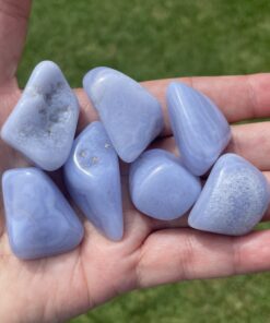 Blue Lace Agate tumbles from Namibia