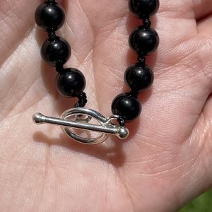 Black Tourmaline Necklace with sterling silver clasp