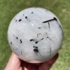 Black Tourmalated Quartz sphere from Brazil
