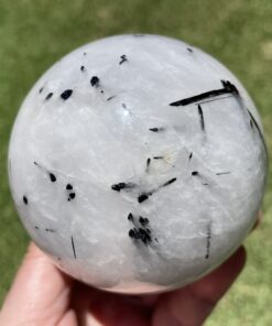 Black Tourmalated Quartz sphere from Brazil