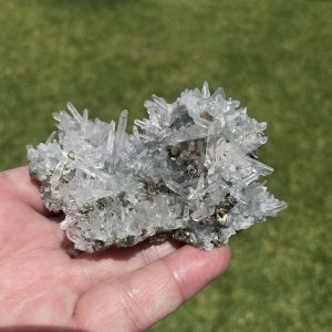 pyrite on needle quartz specimen