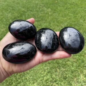 black tourmaline palm stones