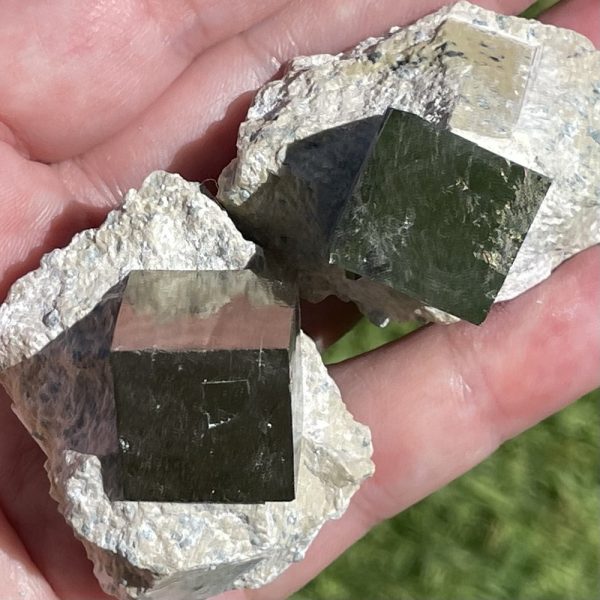 pyrite cube crystal on matrix