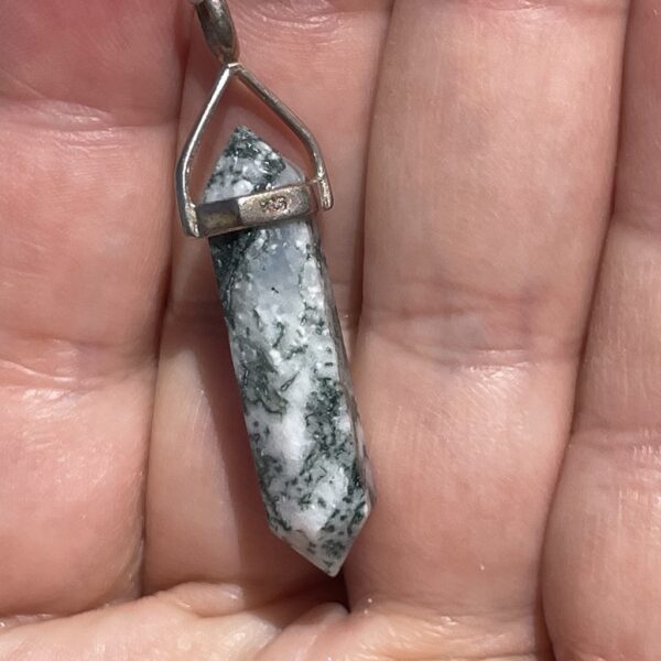 dt tree agate pendant in silver
