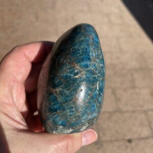 blue apatite free form from Madagascar