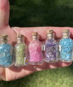 bottles with mini crystals