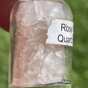 rose quartz chips have dye is faded out.