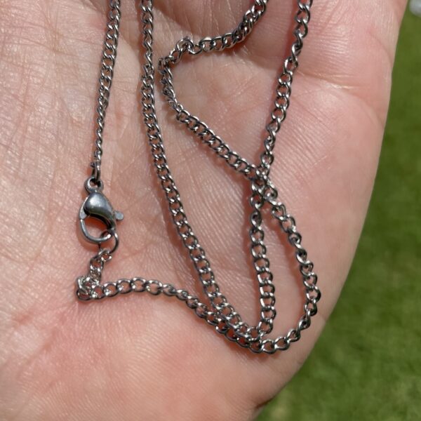 silver or steel colour chain necklace