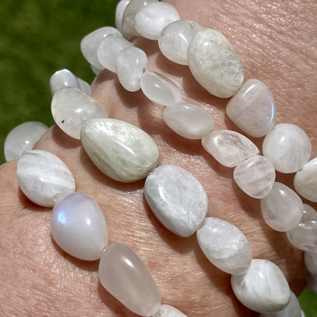Moonstone Gemstone Bracelet | Rainbow Moonstone | Pink Moonstone |  Wholesome Healing