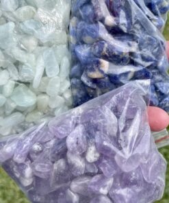 mini bag of tumbles - amethyst, sodalite, aquamarine