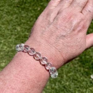 faceted clear quartz bracelet