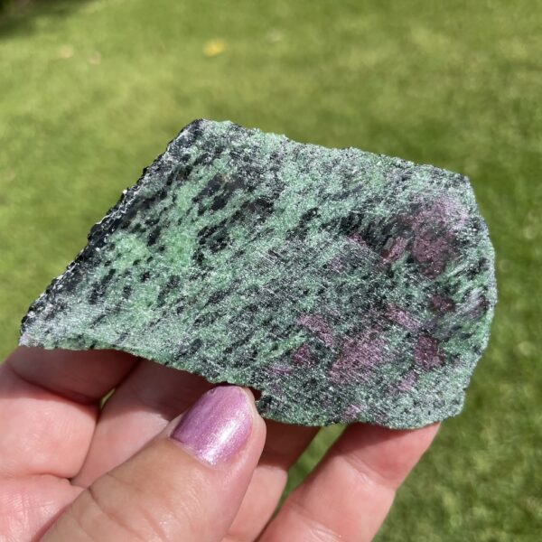 natural ruby zoisite polished slice
