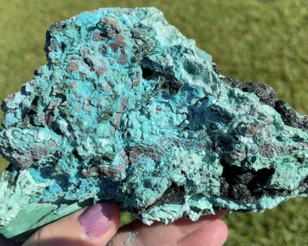 chrysocolla with malachite crystals