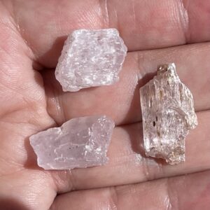 pink kunzite crystals