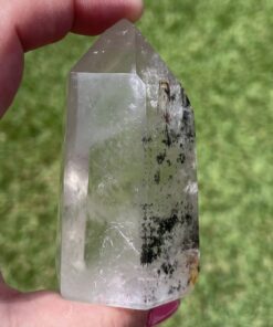 buy polished chlorite in clear quartz specimen from Brazil in Sydney Australia