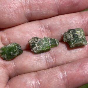 green tremolite crystals
